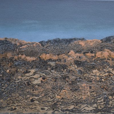 Derbyshire Hill - mud & acrylic on canvas - 30 x 25 cm