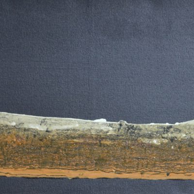 Orkney Separated Land - mud, sandstone & gesso on canvas - 87 x 31 cm